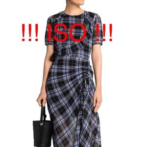 *ISO* Maje tartan ruched dress size M or L